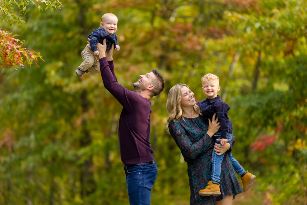 Outdoor family portrait photographed in Newport by photographer