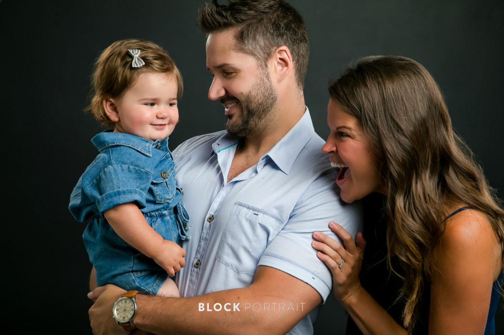 Cute family picture with in Saint Paul Studio by Block Portrait Studios